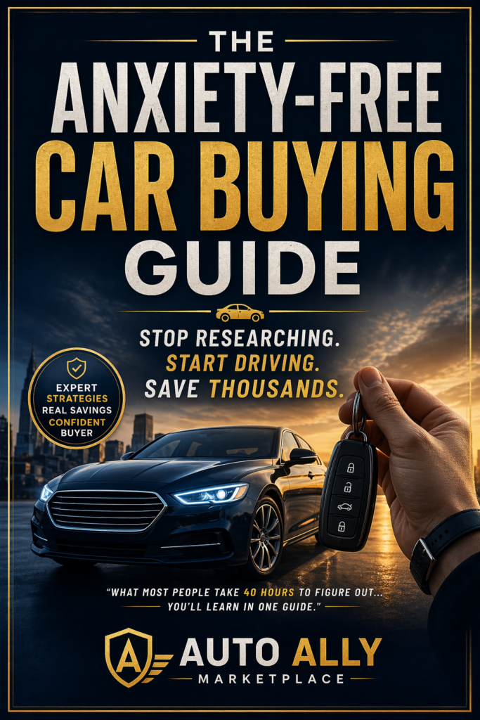 Hand holding car key fob beside sedan