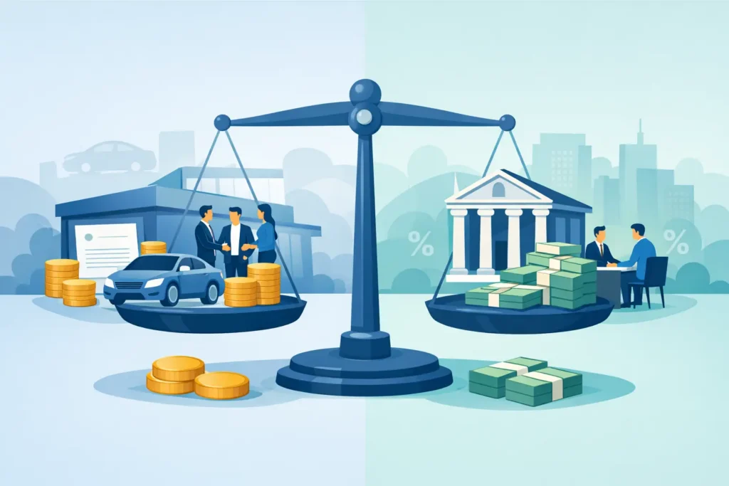 Dealer Financing vs Bank Loan: What Costs Less?