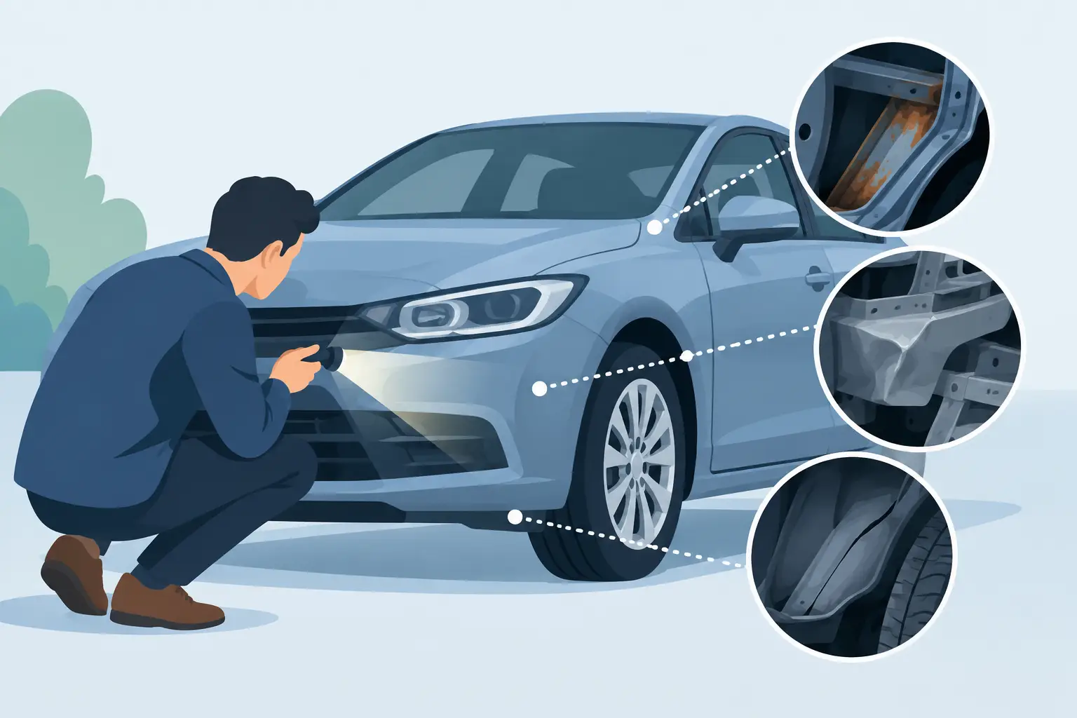 Unseen Accident Damage Example Buyers Miss